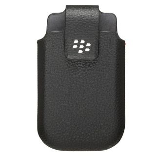 Housse cuir noir pour Blackberry 9800 Torch   Matière cuir   Logo