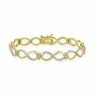 DB Designs Gold over Silver Diamond Accent Infinity Link Bracelet