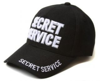 Black Low Profile Secret Service Text Style Hat Clothing