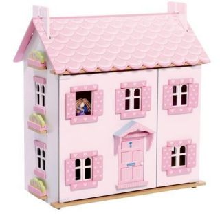 Maison de poupées   Maison en bois peint à monter 37 x 61 x 35 cm