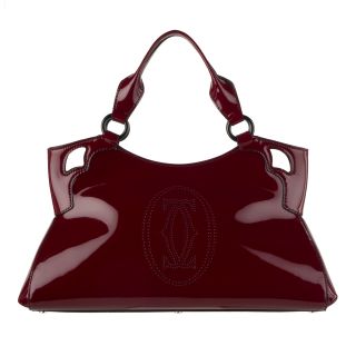Cartier Red Patent Leather Tote Bag