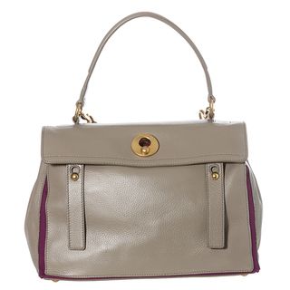 Yves Saint Laurent Muse Two Leather and Canvas Satchel Bag