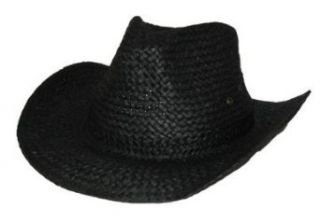 Black Straw Cowboy Hat: Clothing