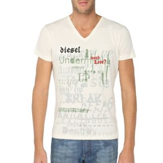 DIESEL T Shirt Mole Homme Ecru   Achat / Vente T SHIRT DIESEL T Shirt