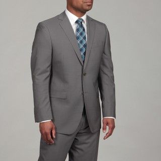 DKNY Mens Grey Tonal Stripe Wool 2 button Suit FINAL SALE