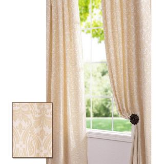 Westminster Cream Color 118 inch Cotton Damask Curtain Panel