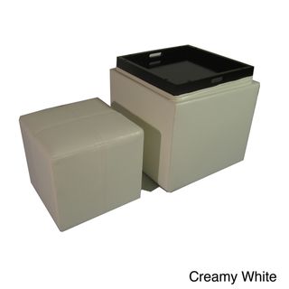Classic 2 piece Storage Ottoman with Serving Tray