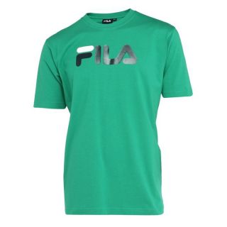 Coloris  vert. T shirt FILA Homme 100% Coton, à manches courtes, col
