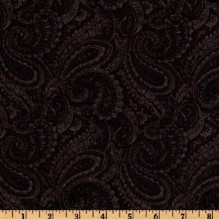 108 Quilt Backing Complementary Paisley Black Fabric By
