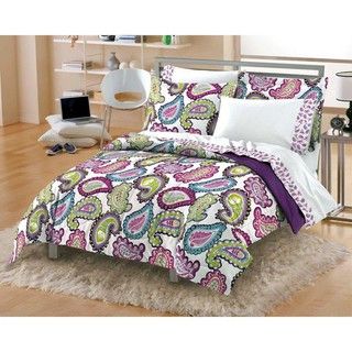 Graphic Paisley 5 piece Twin size Microfiber Bed in a Bag with Sheet
