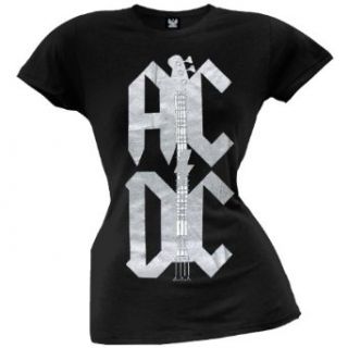 AC/DC   Foil Guitar Arm Juniors T Shirt Clothing