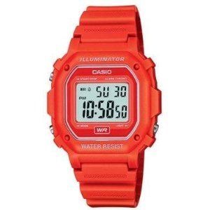 Casio F108WH Water Resistant Digital Red Resin Strap Watch: Watches
