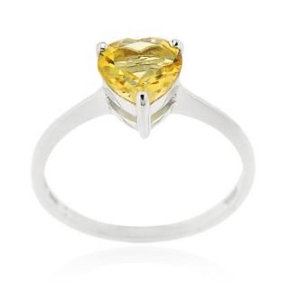Glitzy Rocks Sterling Silver Heart cut Citrine Solitaire Ring Today $