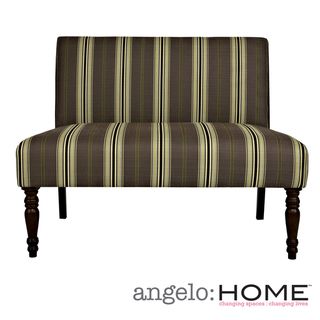 angeloHOME Bradstreet Modern Classic Stripe Java Brown Upholstered