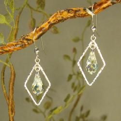 Jewelry by Dawn Textured Drops With Crystal AB Sterling Silver
