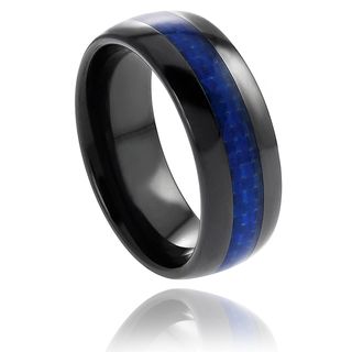 Daxx Ceramic Blue Carbon Fiber Inlay Band (8 mm)