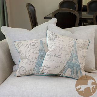 Christopher Knight Home Embroidered Eiffel Tower Pillows (Set of 2
