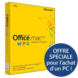 Office Mac Famille et Etudiant 2011   1Mac   Achat / Vente LOGICIEL