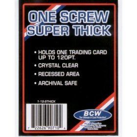 10 (Ten) BCW 1 Screw Super Thick Card Holder   120 Pt