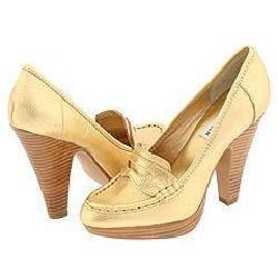 Steve Madden Oldiee Gold Leather Pumps/Heels