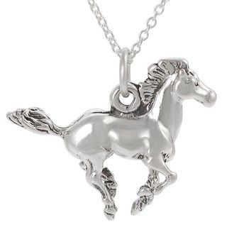 Sterling silver Running Horse Necklace with 18 inch Cable Chain
