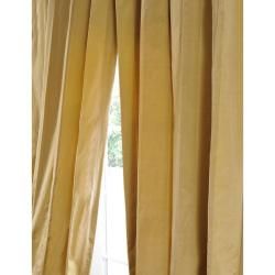 Faux Silk Taffeta Gold/ Tan Stripe 108 inch Curtain Panel