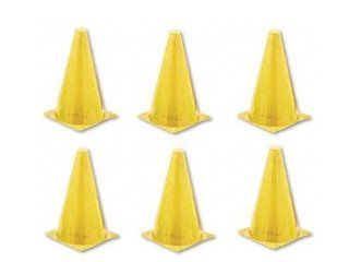 Champion Sports 9 Inch Colored Cones All Yellow   Set of 6