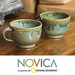 Set of 2 Ceramic Olive Seed Teacups (El Salvador) Today $45.99
