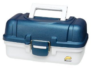 Plano 2 Tray Tackle Box(Blue Metallic/Off White) Sports