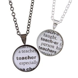 Recycled Dictionary Teacher Necklace