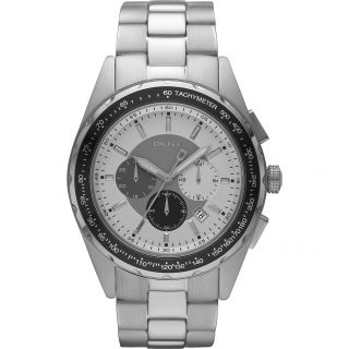 DKNY Mens Silver Stainless Steel Silver Dial Quartz Watch Today $144