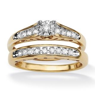Isabella Collection 18k Gold over Silver Diamond Bridal Set