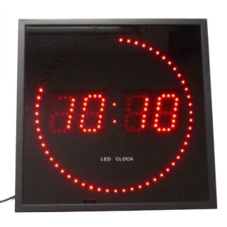 BON ETAT   Pendule ORIUM à LED rouge   Diamètre de 28 cm   Affichage