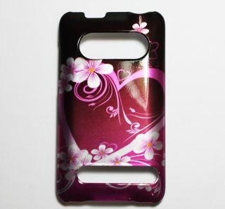 Purple Heart Hard Skin Back Only Cover Case for Sprint HTC EVO 4G
