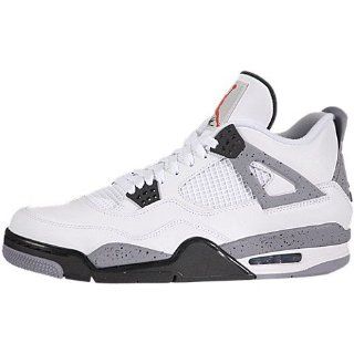 Jordan Nike Air Retro 4 Basketball Cement Shoes White/Gray/Black