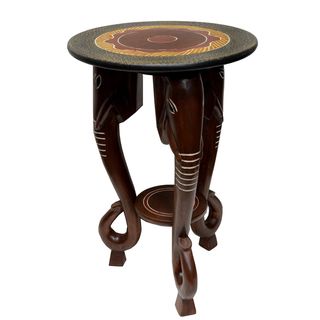 Hand finished Pachyderm Accent Table (Ghana)