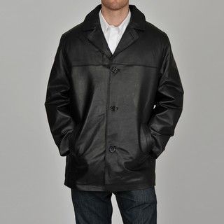 Knoles & Carter Mens Big & Tall Double Stitch Leather Car Coat