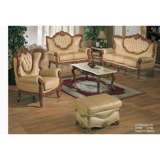The Provincial 3 piece Natural Italian Leather Furniture Set