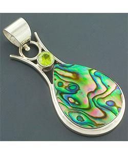 Sterling Silver Rainbow Abalone Pendant (Indonesia)