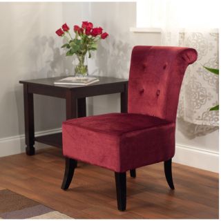 Anna Burgandy Red Velvet Accent Chair