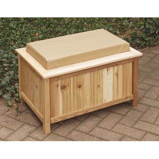Cedar Storage Bench (Cedar w/ Natural Cushion) (Short   18