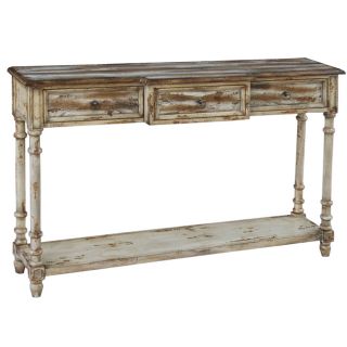 Distressed Natural Cream Accent Console Table