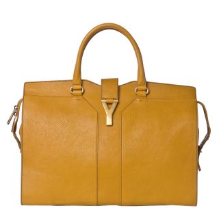 Yves Saint Laurent Cabas Chyc Large Mustard Leather Tote Bag