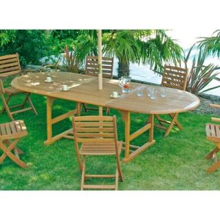 Table ovale de jardin RESIDENCE en eucalyptus FSC (180/260x110x74cm