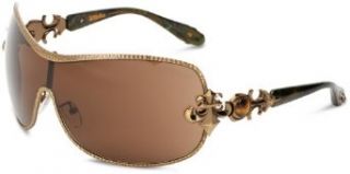 Fiona Shield Sunglasses,Antique Gold & Bronze,138 mm Clothing