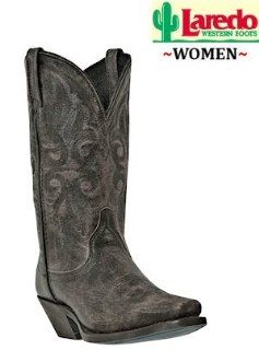 Boots Western Maricopa All Leather Crackle 51040 Black/Tan Shoes