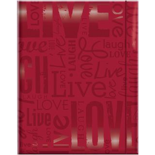 Embossed Gloss Live, Laugh, Love Expressions Red Photo Album (Holds