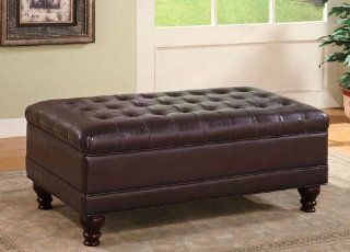 Brown Leather Storage Bench   Coaster 501041 Furniture