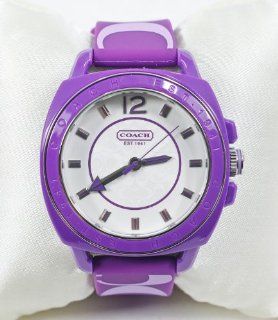 Coach Signature Boyfriend Silicon Rubber Purple Watch Gift Box