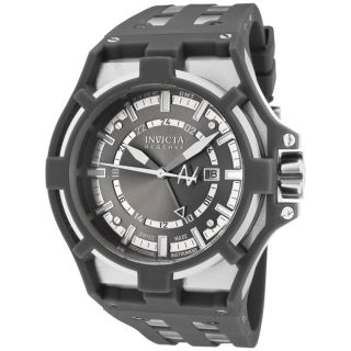 Invicta Mens Reserve Akula Grey Dial Grey Rubber GMT Watch
